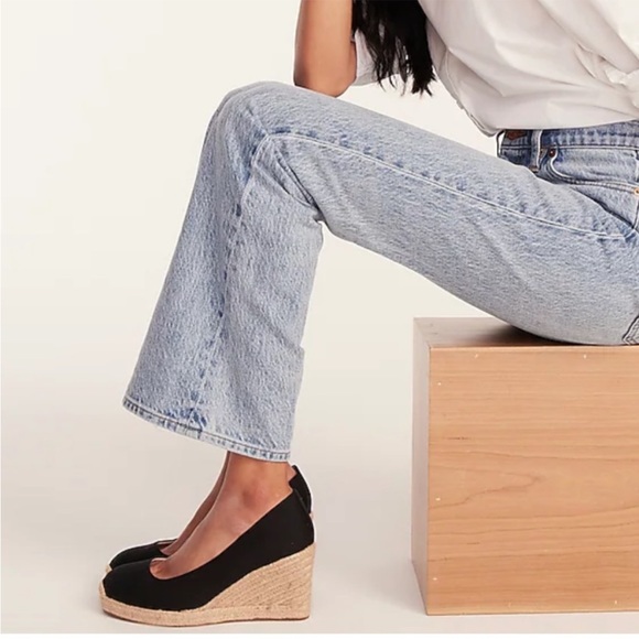 J. Crew Shoes - J. Crew Seville espadrille wedges navy blue canvas 9